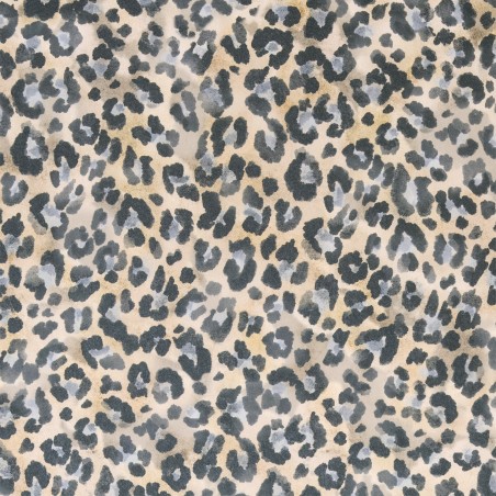 Papier peint leopard beige et gris