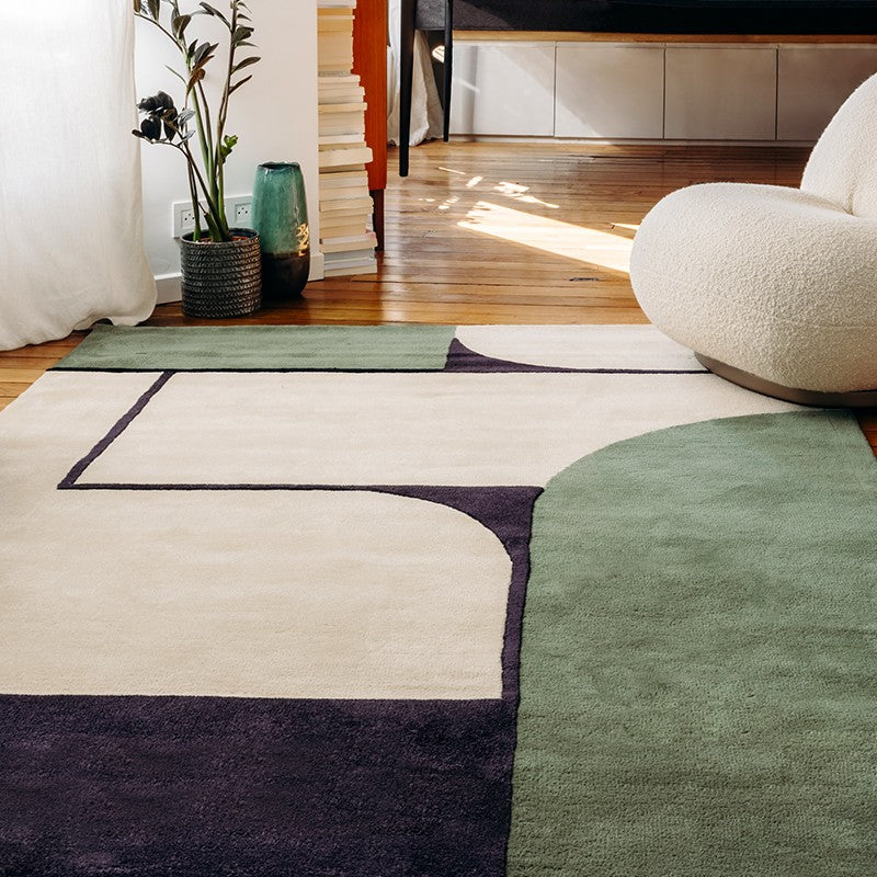 Tapis de salon design vert contemporain Fauteuil Paulin