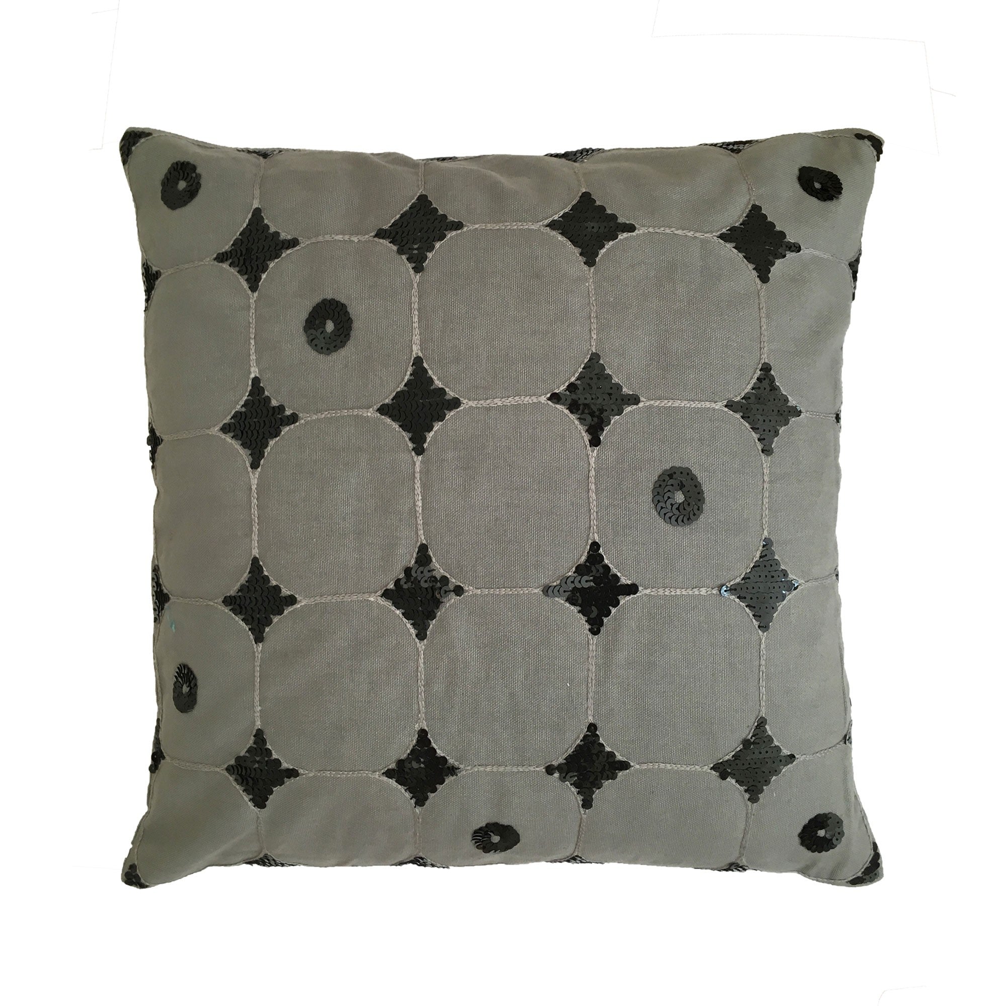 Cushion Cover Losanges en sequins black/grey