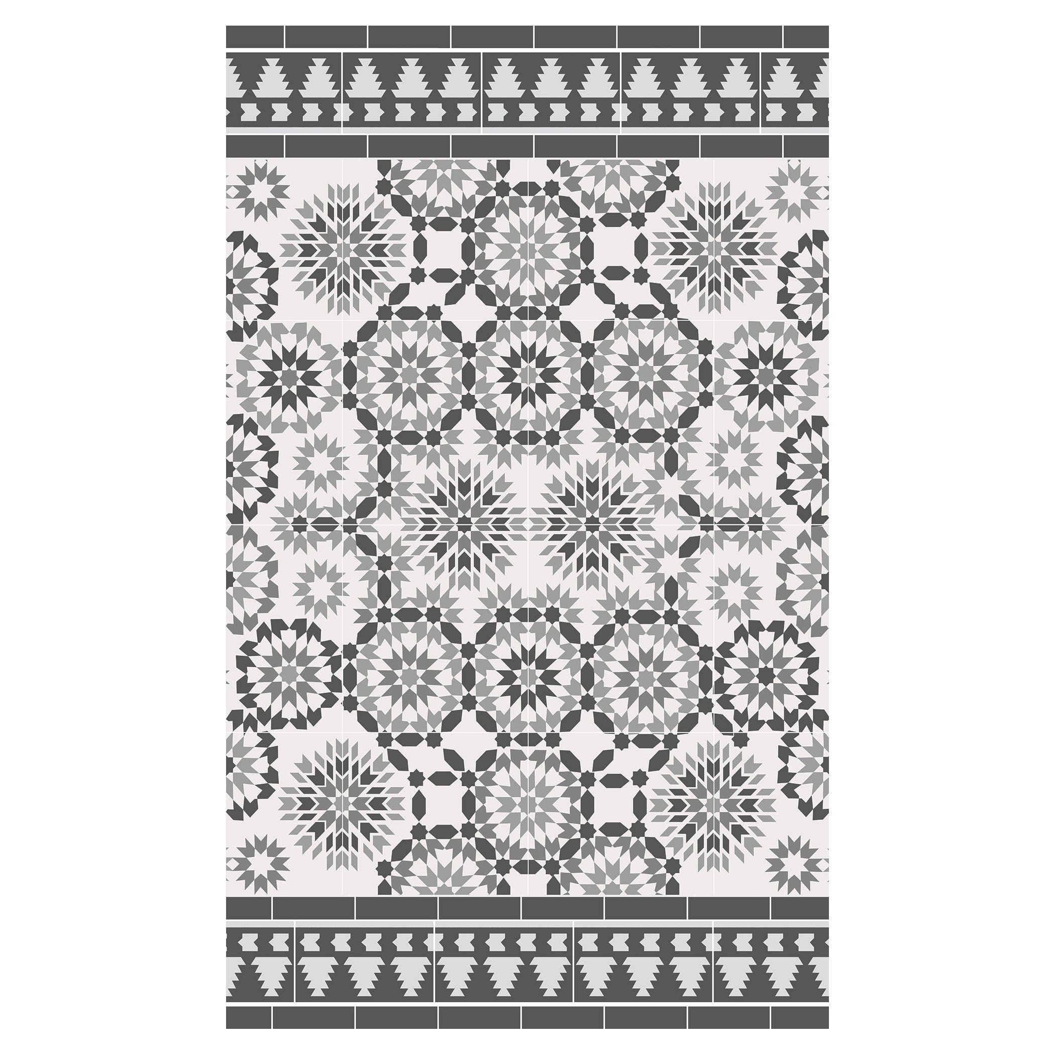 Tanger noir et blanc vinyle rug