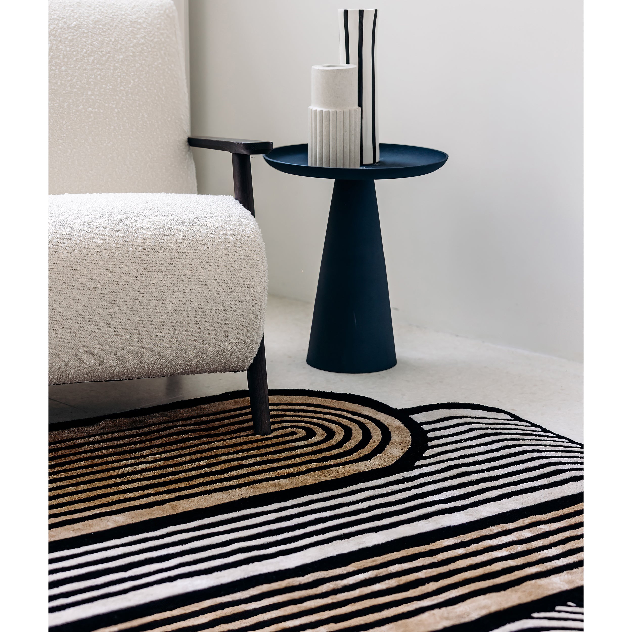 Tapis noir et blanc Cactus