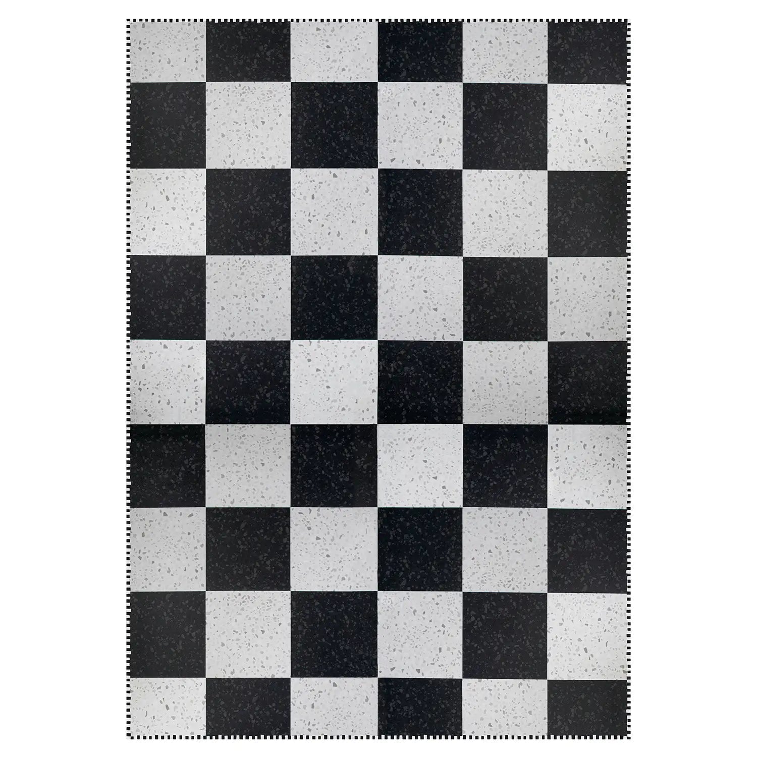 Tapis vinyle Damier noir et blanc