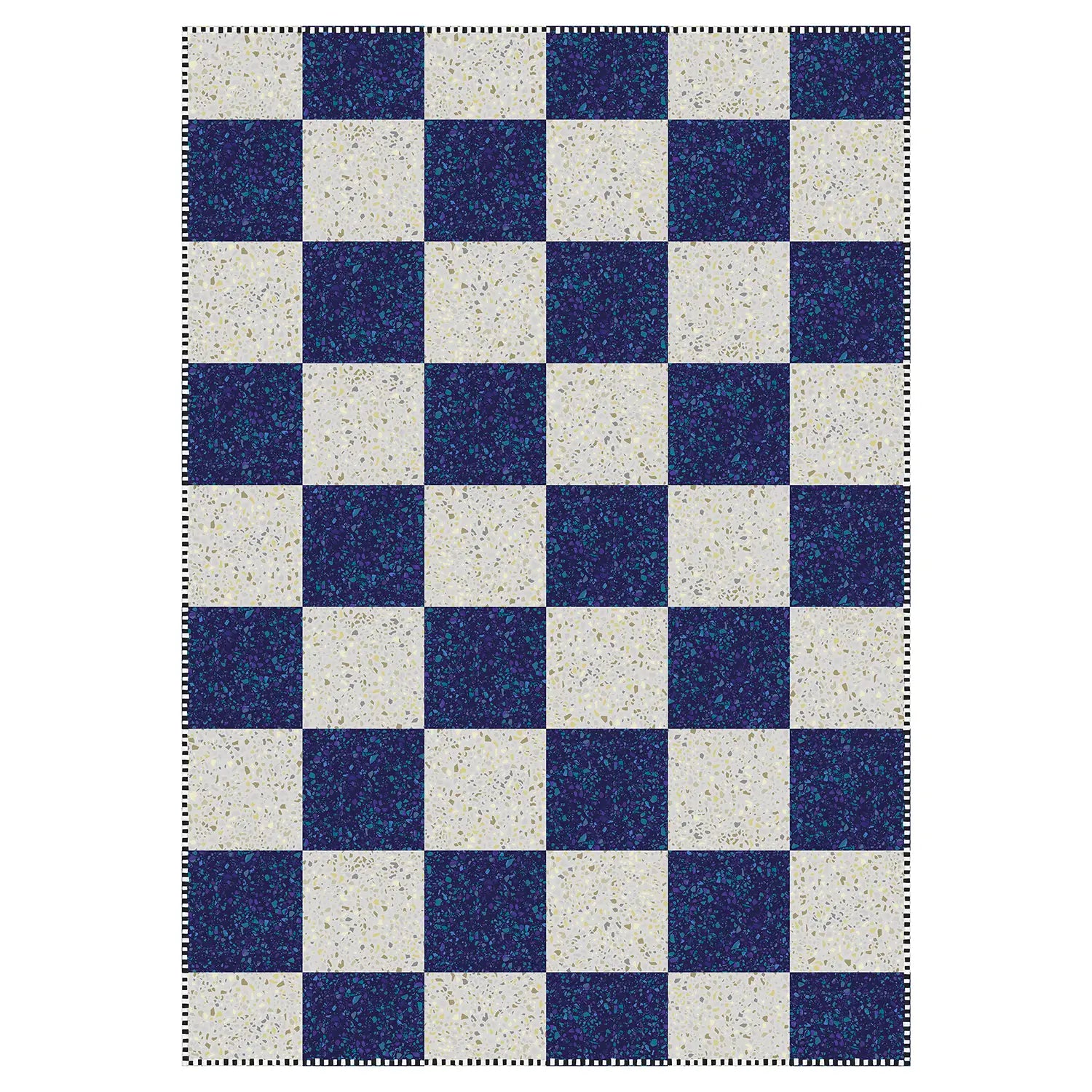 Tapis vinyle Damier bleu