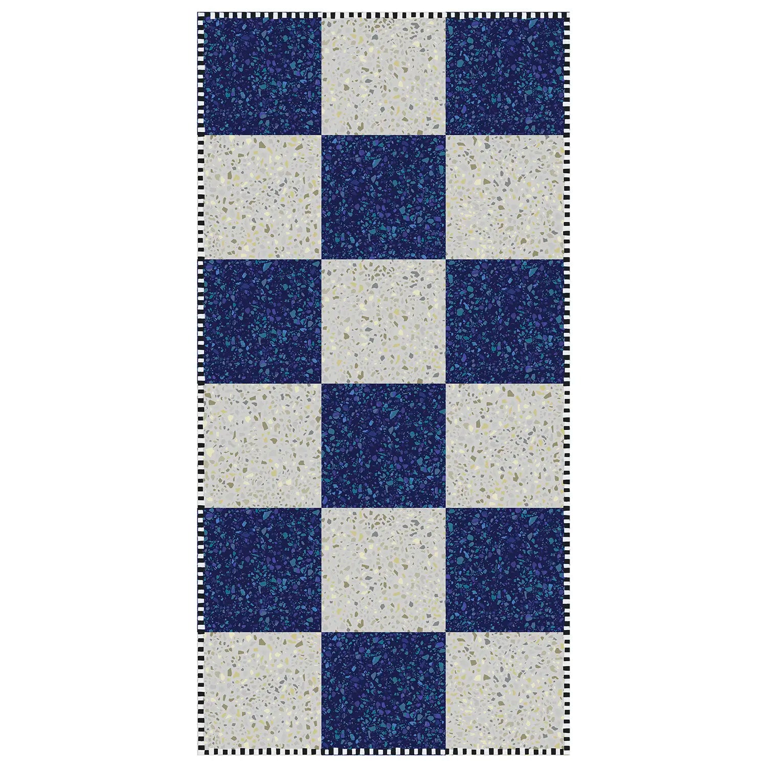 Tapis vinyle Damier bleu