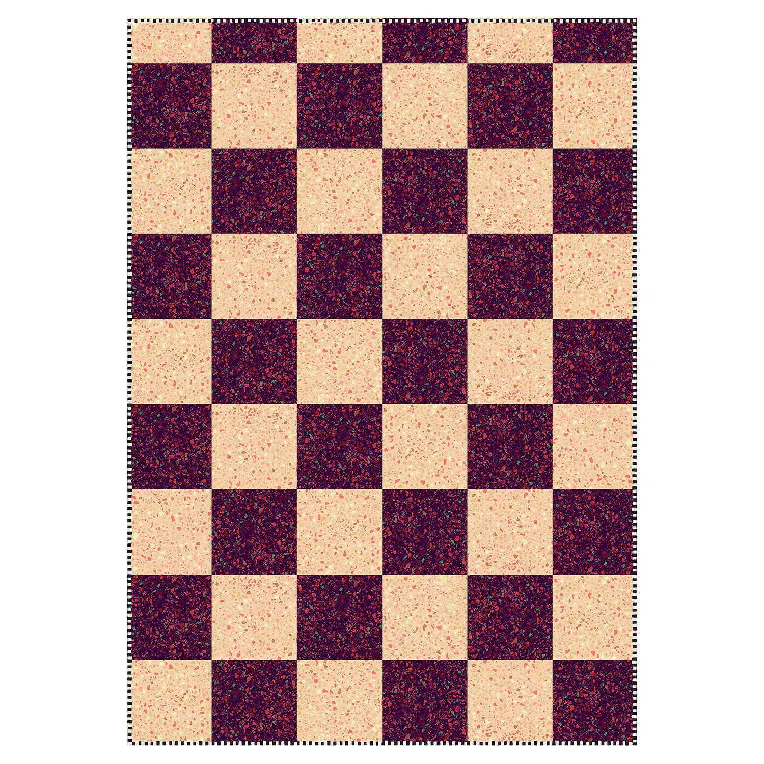 Tapis vinyle Damier prune