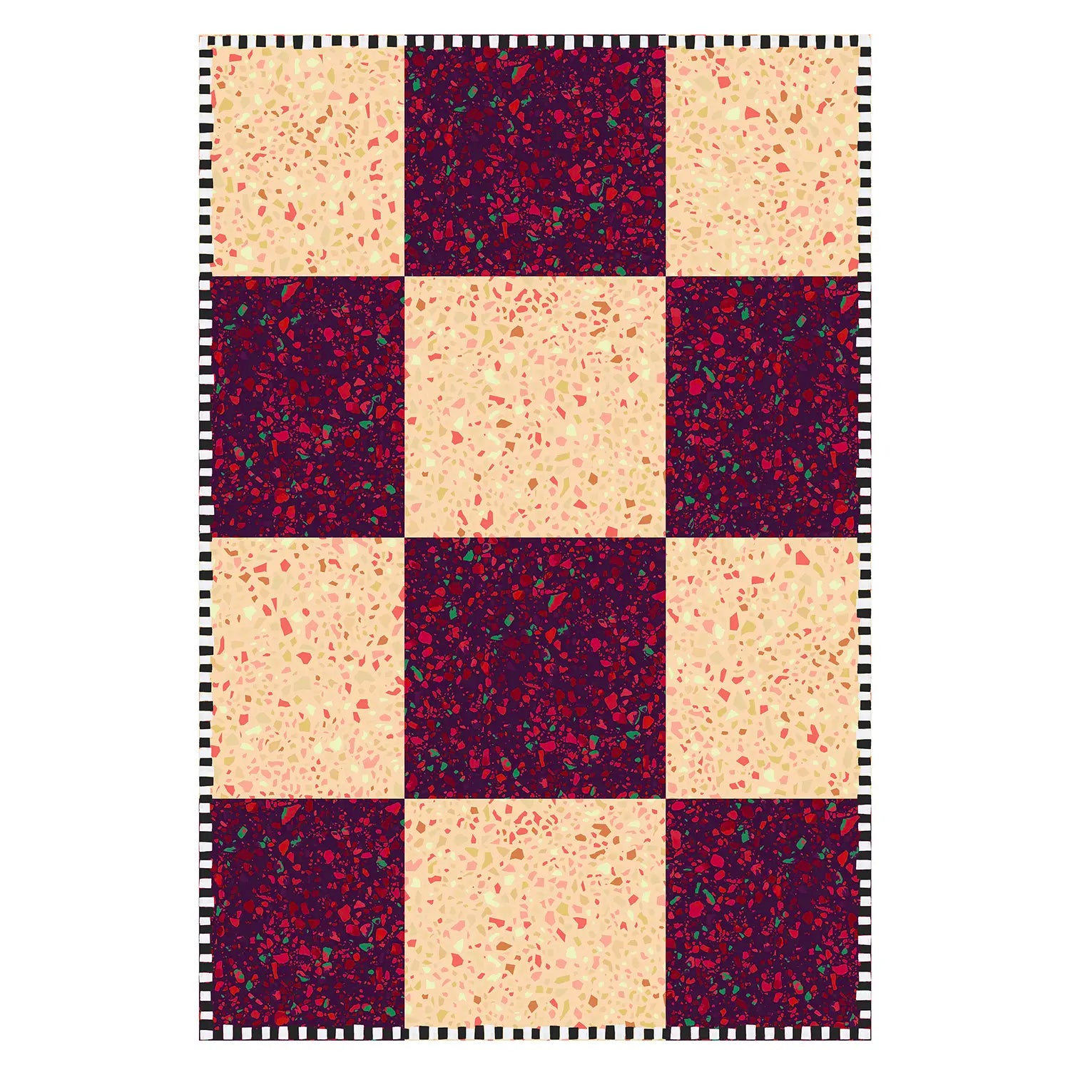 Plum Checkered Vinyl Rug