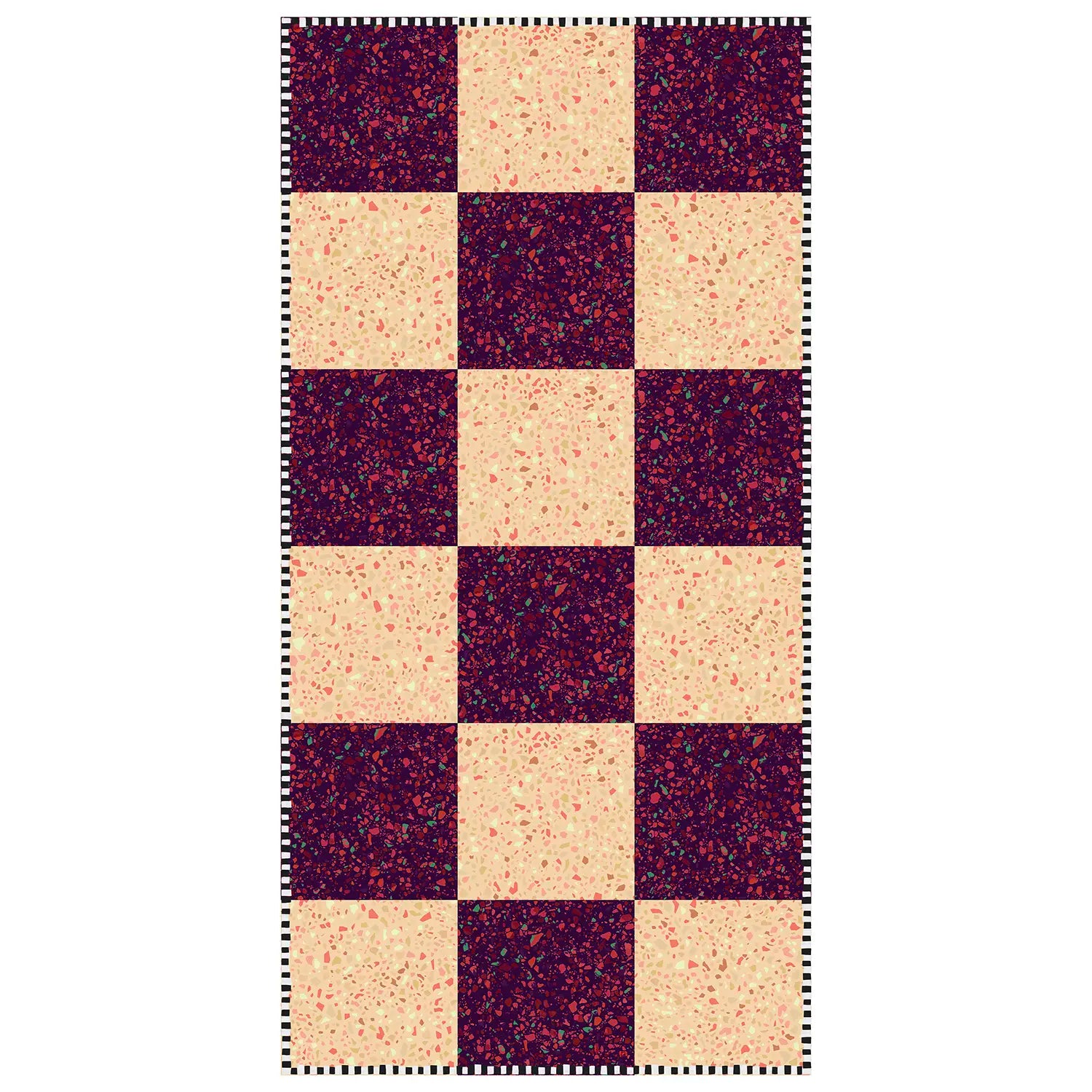 Plum Checkered Vinyl Rug