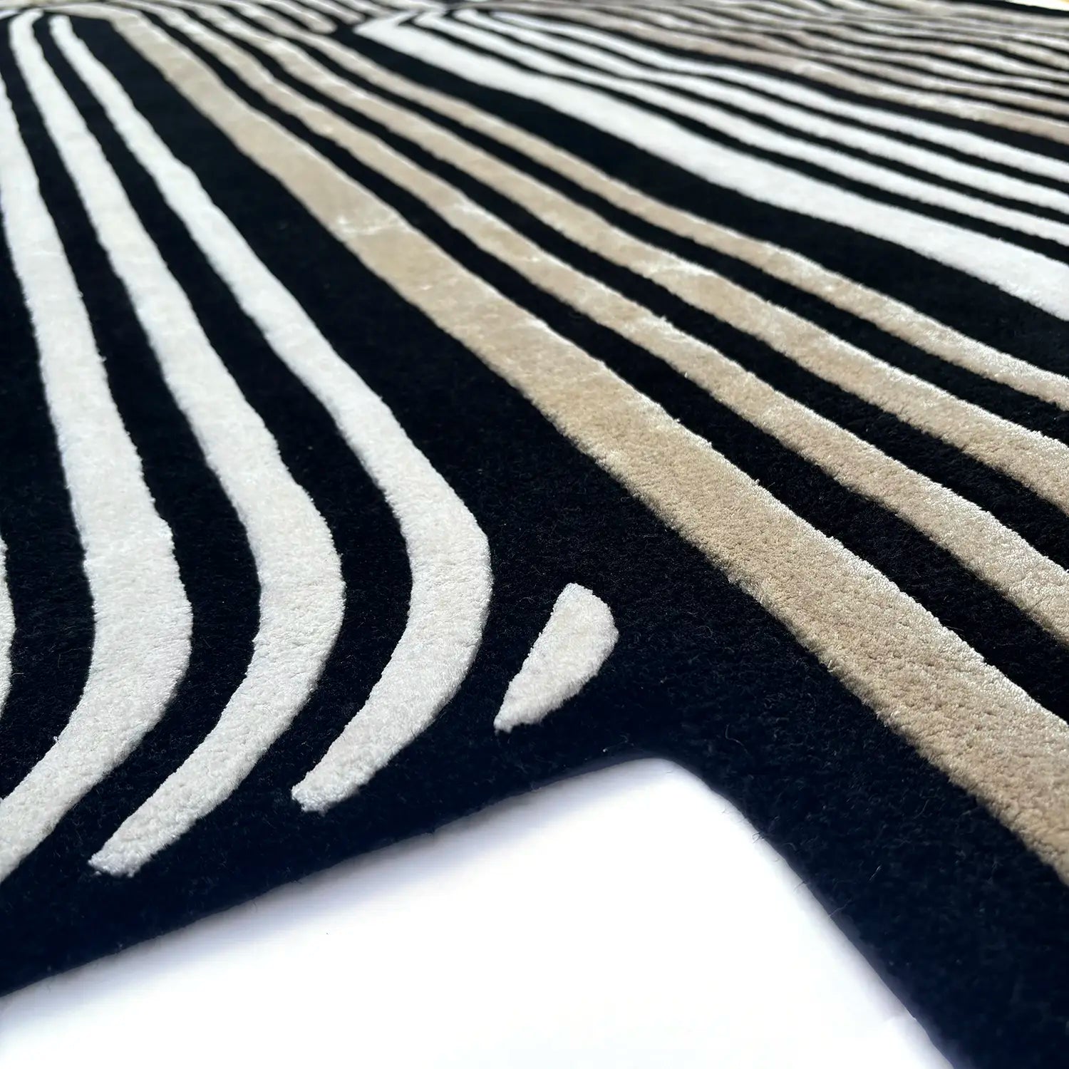 Tapis noir et blanc Cactus