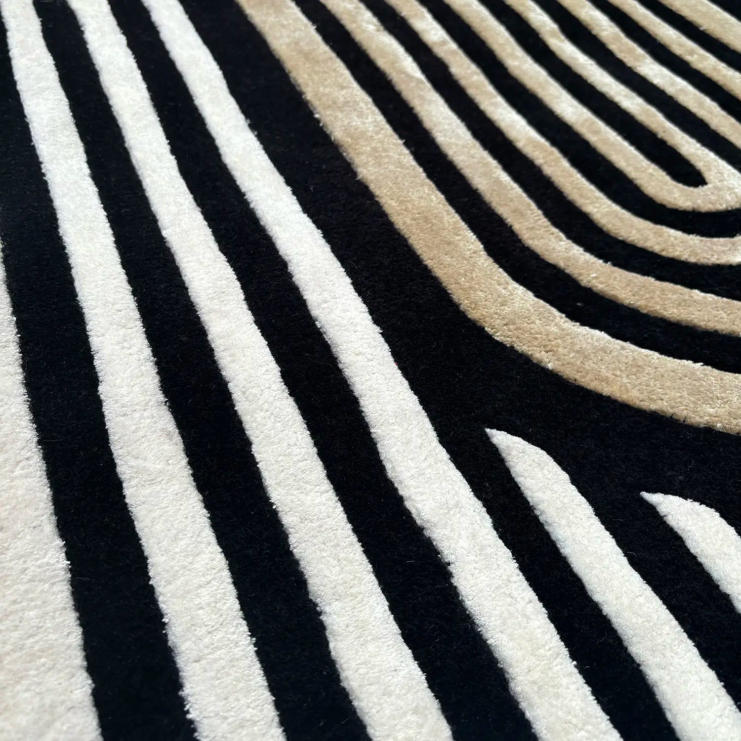 Tapis noir et blanc Cactus